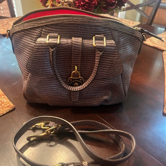 Dooney & Bourke Embossed Lizard Satchel - Picture 3 of 3